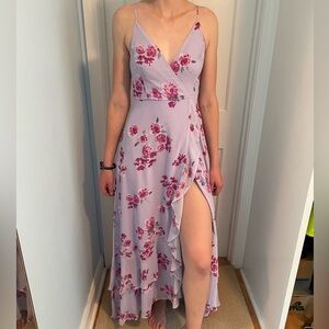 Lulu's Lilac Floral Maxi Dress
